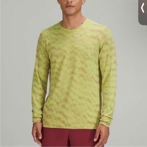 Lululemon Men’s Green Yellow Neon Reflective Metal Vent Long Sleeve Shirt